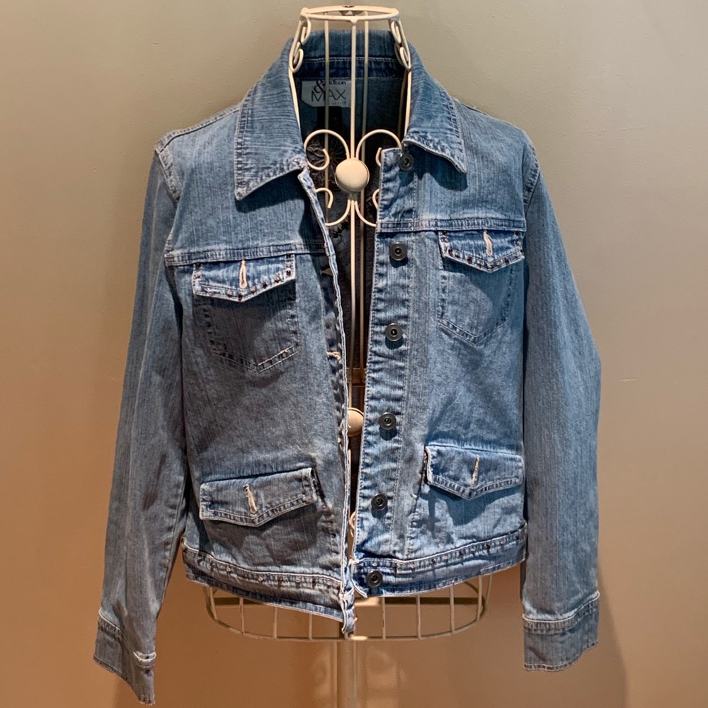 MADISON & MAX Denim Jacket with Appliqués